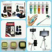 Jual paket selfie tongsis, flash selfie, tripod mini, fish eye, super wide Murah