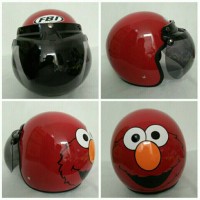 Helm Bogo Retro Klasik FBI Motif Elmo Merah