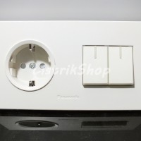 Stop Kontak + Saklar Seri Panasonic Style Putih