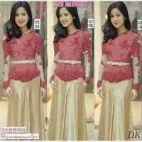 Baju dress Kebaya Vera red set / setelan