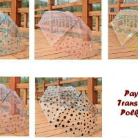 Jual Payung transparan polkadot Murah