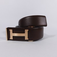 GESPER IKAT PINGGANG KULIT PRIA IMPORT | HERMES H818 GOLD BROWN