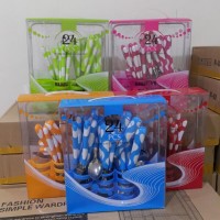 Jual 2016 new Sendok garpu set polkadot 24pcs +1pc rak sendok garpu pisau Murah