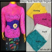 Kebaya jadi turtle neck brokat/brukat sofia lengan panjang