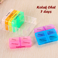 Jual Kotak Obat 1 Minggu (4 sekat, breakfast, lunch, dinner, bed time) Murah