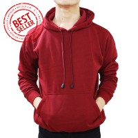 Jual Jaket Sweater Hoodie Polos Jumper Merah Maroon Murah