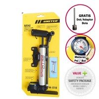 Jual Pompa Ban Sepeda Mini United Meteran PM-018 - Smart Pump Murah