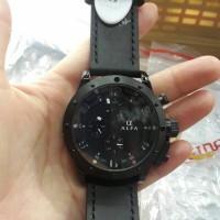 JAM TANGAN PRIA/COWOK MERK ALFA ORIGINAL SPORT TALI KULIT