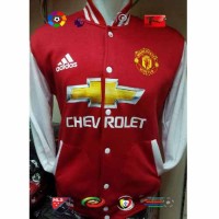 Jual Hoodie Sweater Varsity Cardigan Blazer Jaket Bola Merah MU Jersey 2017 Murah