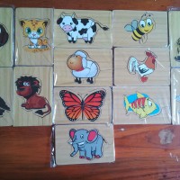 Jual mainan anak edukatif kayu puzzle hewan Murah