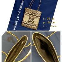 Jual Tas kulit rotan lapis kain khas dayak Murah