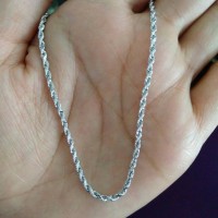 kalung cowok perak 925 lapis emas putih
