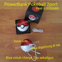 Jual Powerbank Pokemon Pokeball 2 port USB 6.000mAh ( karakter pikachu ) Murah