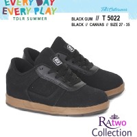 Sepatu Kets Sekolah Laki Perempuan Sneakers Hitam Canvas SD Bertali