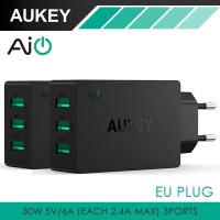Jual Aukey PA-U35 Wall Charger 3 Port (EU Plug) Murah