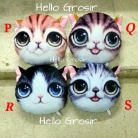 Jual boneka kucing bantal sandaran punggung hewan muka cat pillow grosir Murah