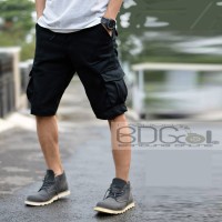 Jual CELANA CARGO PENDEK HITAM PDL PRIA KARGO CAMO GUNUNG HIJAU ARMY DC Murah
