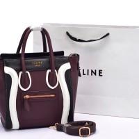 Tas Celine Luggage Micro 3Tone COKLAT TUA HITAM PUTIH Semi Premium AP6