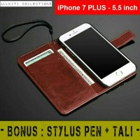 Jual iPhone 7 PLUS ; Flip Cover Wallet Leather Case Casing dompet kartu Murah