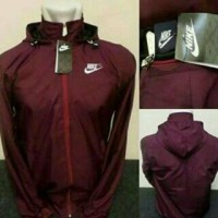 Jaket Parasut Nike Windrunner Full Maroon | Jaket Sauna Run Sport