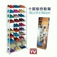 Jual rak sepatu 11 susun besi Murah