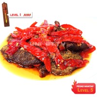 Jual Dendeng Balado Batokok (Cabe Merah) PEDAS LEVEL 5 - ASLI PADANG Murah