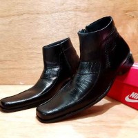 sepatu pria nike pantopel kulit asli black , high , ori handmade