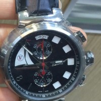JAM TANGAN COWOK/PRIA LOUIS VUITTON BLACKSILVER PREMIUM AAA