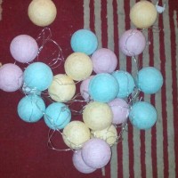 Jual cotton ball light/lampion benang gantung mini dekorasi ruangan Murah