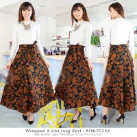 Jual Wrapped A-Line Long Maxi Skirt / rok batik kain lilit Murah
