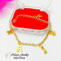 Gelang Gantung Nama Lapis Emas Simple