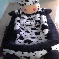 Jual kasur baby karakter sapi hitam - putih Murah