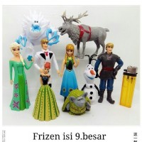 Jual mainan anak perempuan figure frozen elsa ana set 9pcs Murah