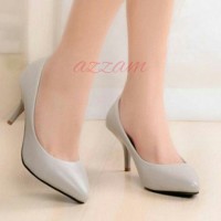 Jual SEPATU WANITA HIGH HEELS PANTOFEL ABU-ABU Murah