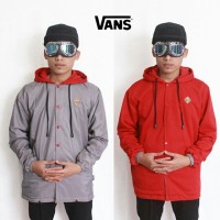 Jaket Vans BB Hoodie Grey-Red / Jaket Parka / Jaket Parasut