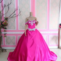gaun pengantin lengan pendek wedding gown murah baju pengantin berekor