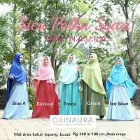 gamis katun jepang polkadot abaya syari stea poka ori naura