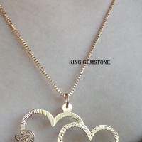 kalung/liontin nama double love grafir emas asli 18 karat real pict