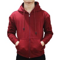 Jual Jaket Sweater Polos Hoodie Zipper Merah Maroon Murah