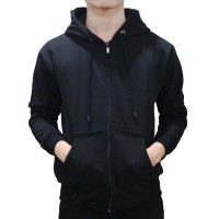 Jual Jaket Sweater Polos Hoodie Zipper Hitam Murah
