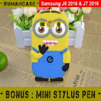 Samsung Galaxy J7 2016 Minion 3d Karakter Lucu Soft Case Casing Cover