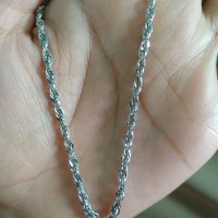 kalung cowok 70cm perak 925 lapis emas putih
