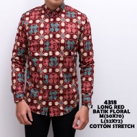 kemeja cowok atau kemeja cowok motif batik floral red