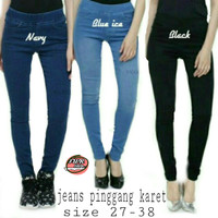 Jual celana jeans pinggang karet | celana jeans wanita | celana jeans cewek Murah