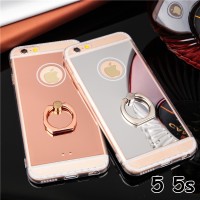FOR IPHONE 5 5S SE - NEW LUXURY MIRROR SILIKON CASE with finger i ring