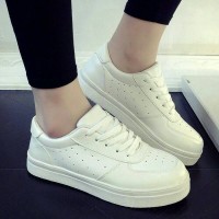 Jual SEPATU KETS WANITA PUTIH POLOS SOLID Murah