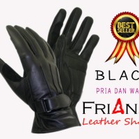 Jual Sarung Tangan Kulit Hitam Model Cubit Pria & Wanita Terbaru 2016 Murah
