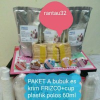 Jual Paket A (bubuk es krim Frizco+cup plastik 60 ml+tutup (paper) Murah