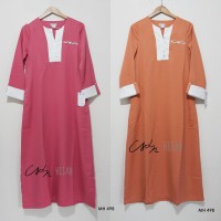 Gamis Pink Variasi List Putih Katun Baloteli Merk Le Couture - MH498