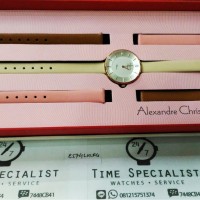 Jam Tangan Alexandre Christie AC 2547 Original Wanita set 3 kulit
